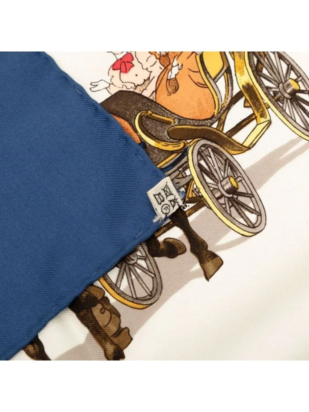 Hermes Carre 90 Equipages Carriage Scarf Navy Multicolor Silk